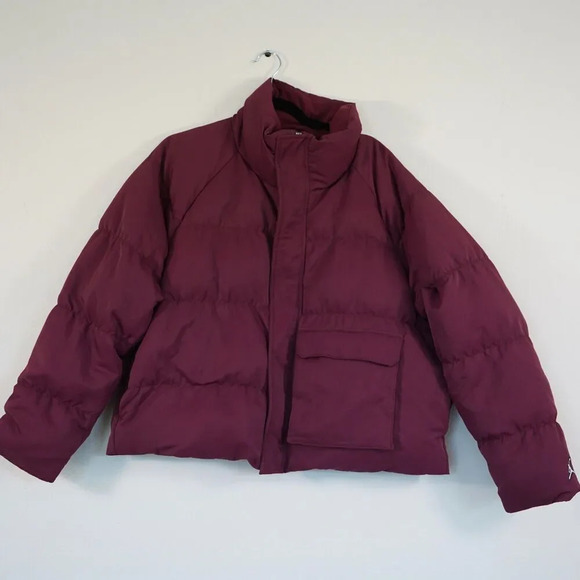 Air Jordan Oversized Puffer Jacket Men's Large Bordeaux - Picture 1 of 12